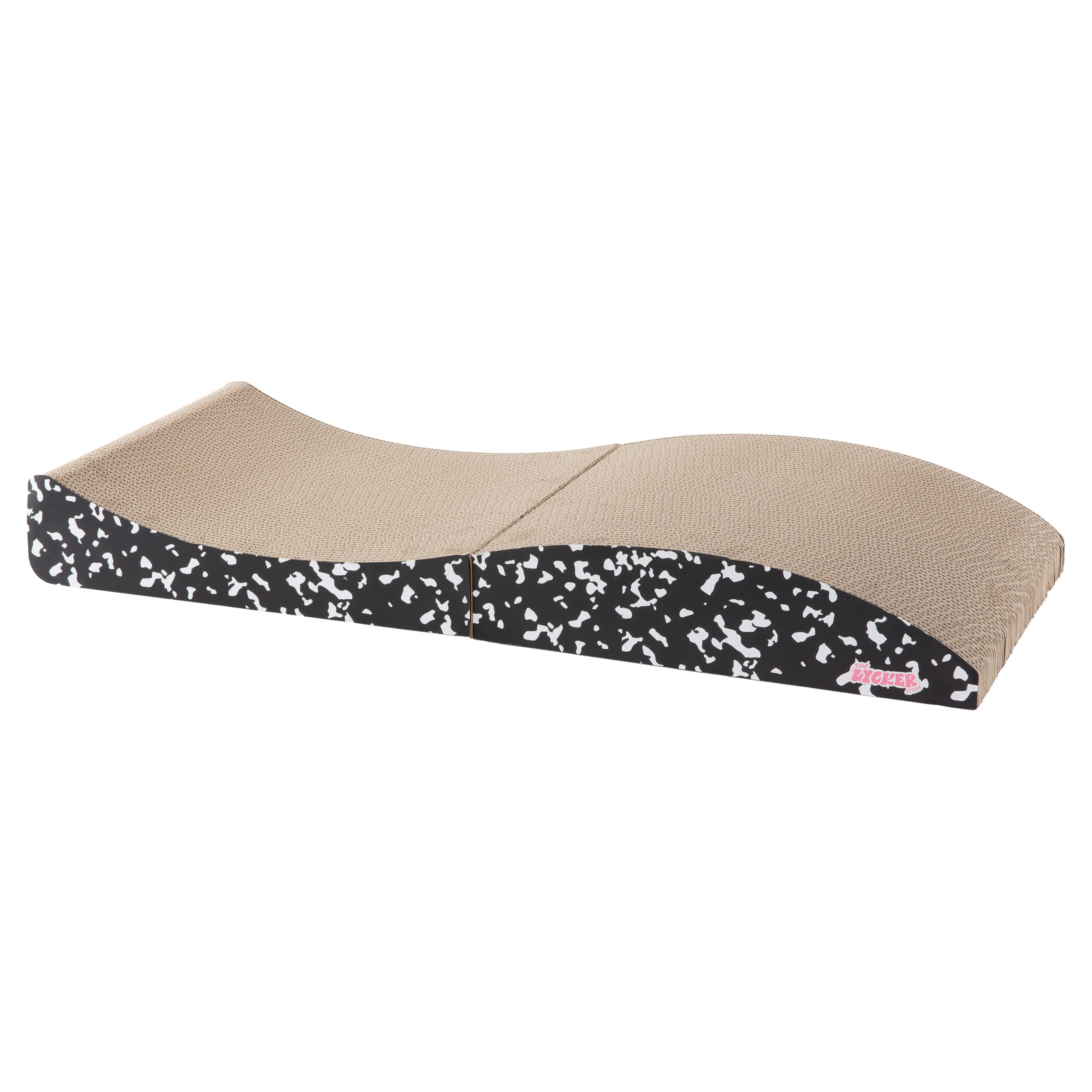 Eero CSR1011B - Tiragraffi pieghevole moderno con erba gatta, grande tappetino tiragraffi in cartone ondulato per gatti da interni, quaderno di composizione, nero/bianco