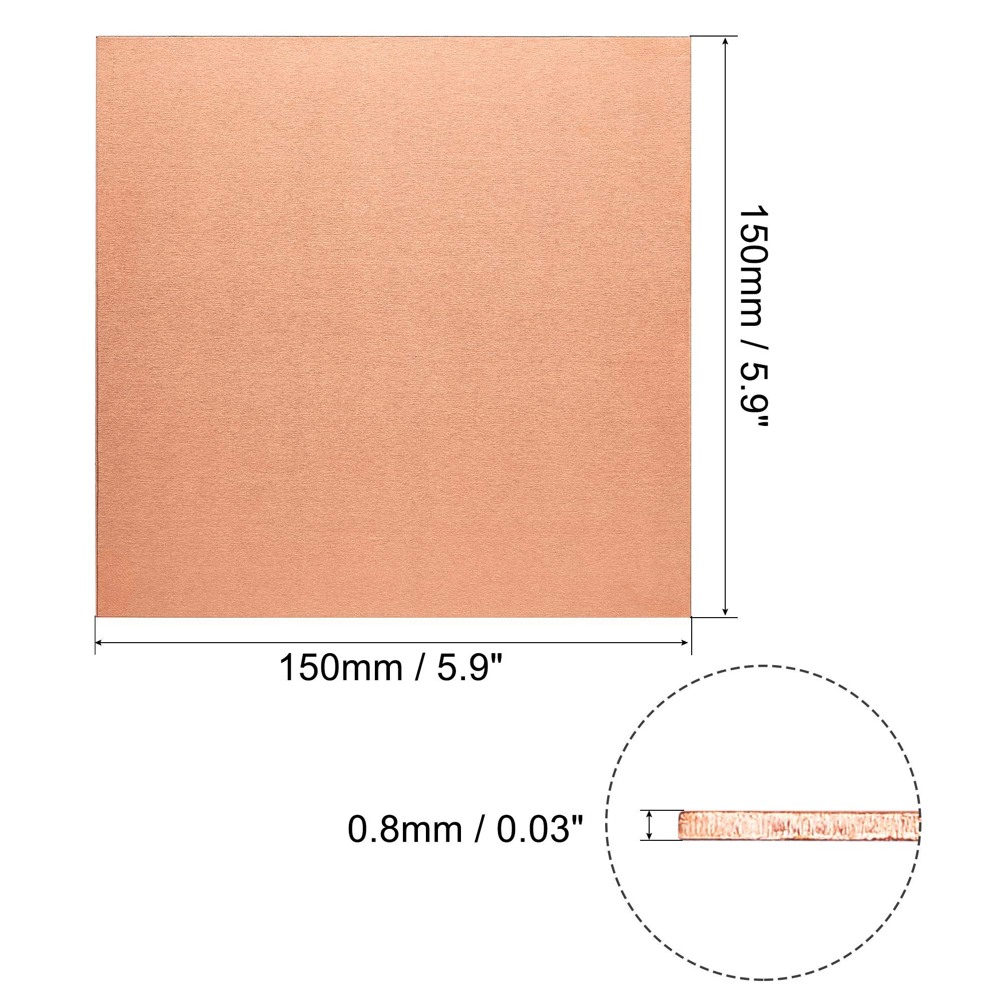 Uxcell Brass Sheet Metal Sheets Plates 5.9" Length X 5.9" Width X 0.04" Thick 2 Pack - View #2