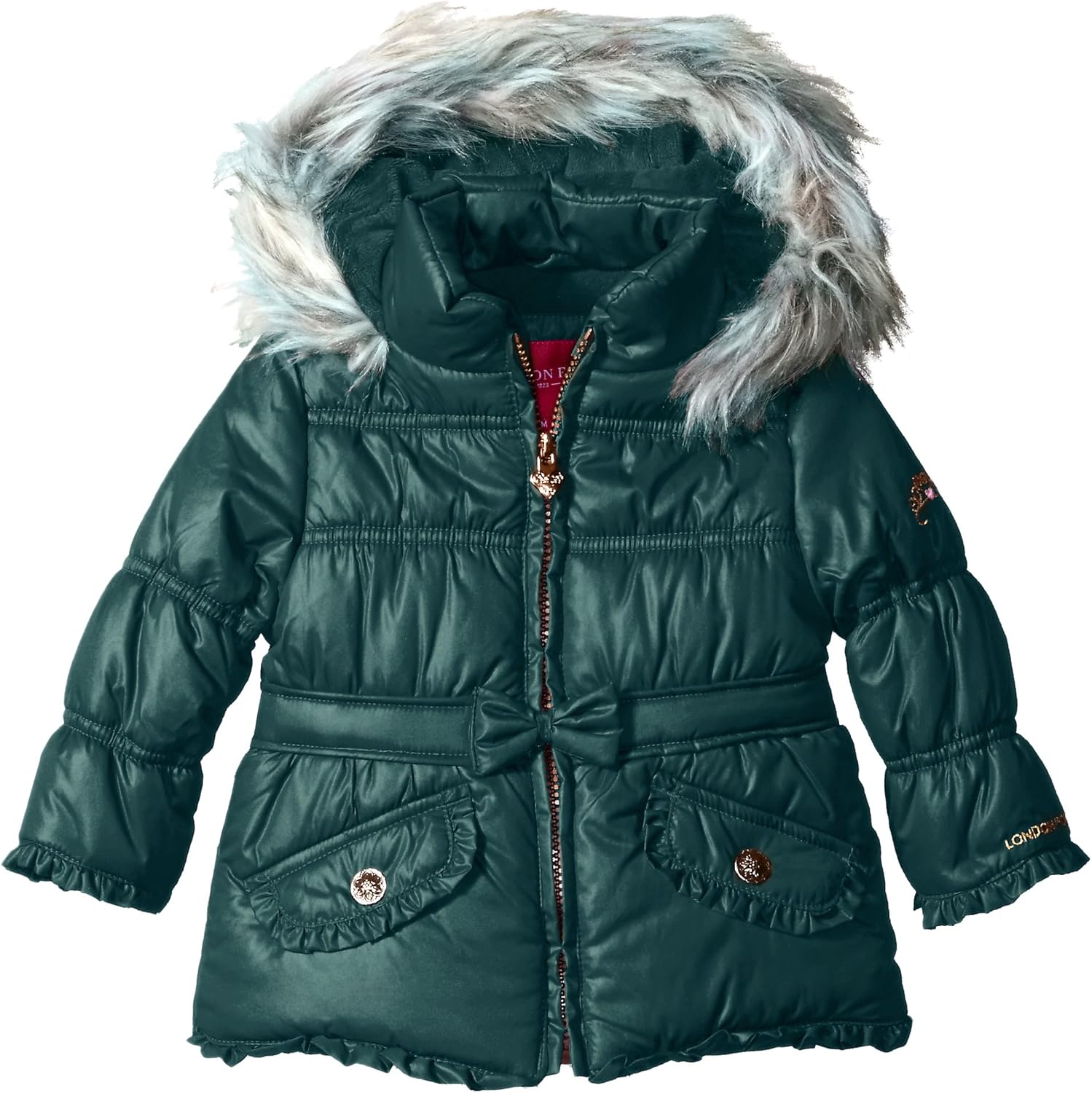 London Fog Baby Girls' Bib Pant - Classic Heavyweight With Zipper & Adjustable Straps