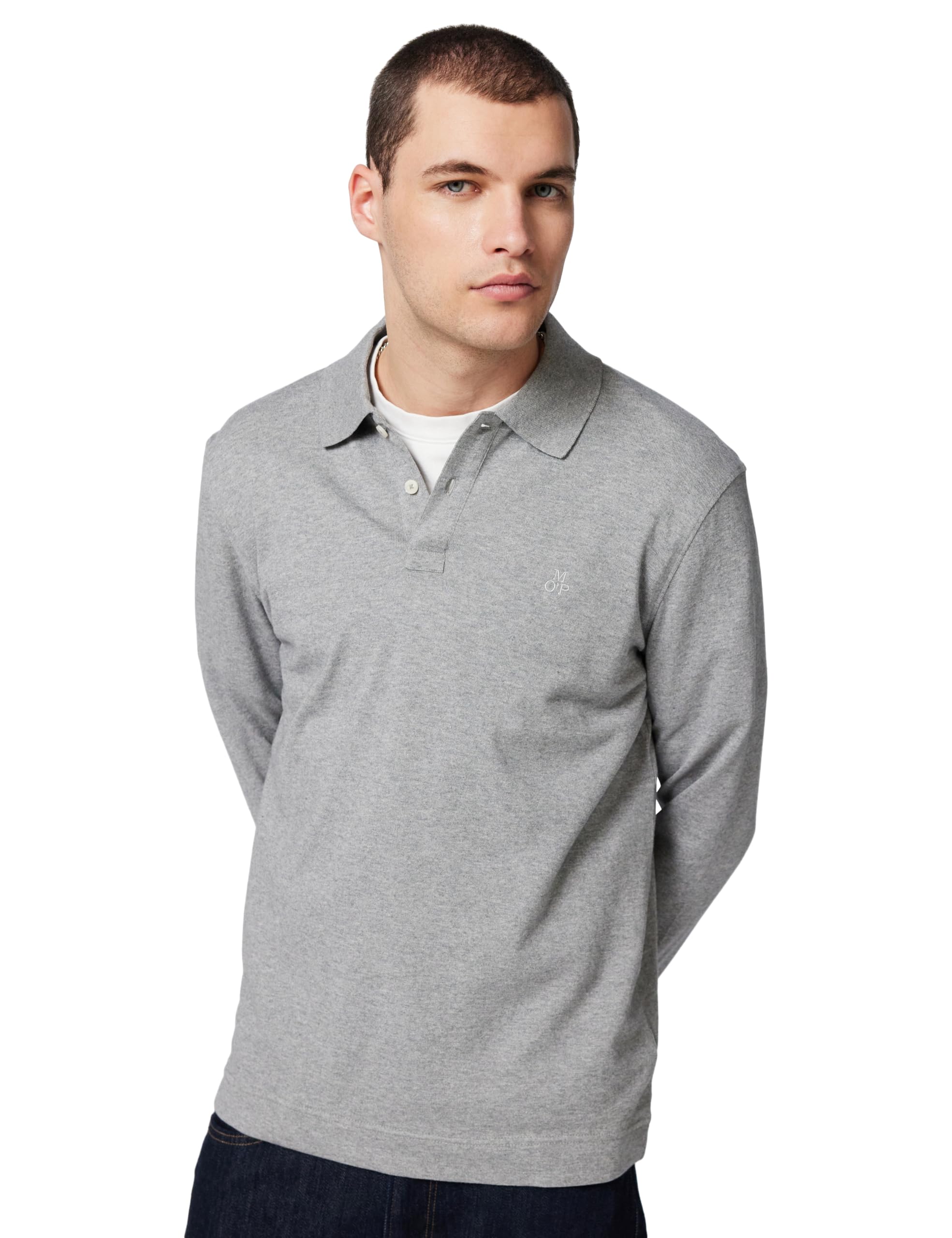 Marc OߴPolo Herren Langarm-Poloshirt aus Bio-Baumwolle Regular Fit