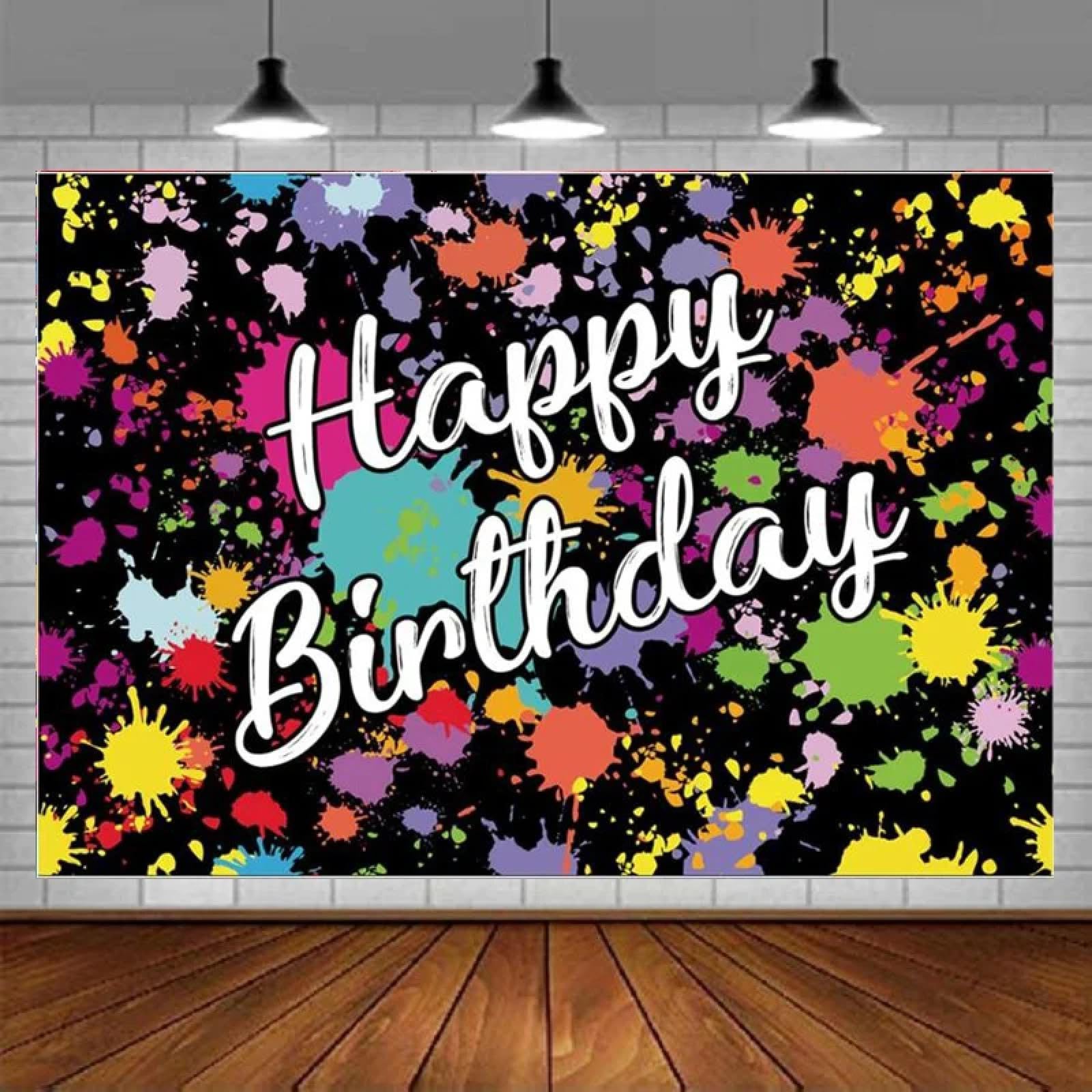Blashen Happy Happy Birthday, fotografia, kolorowa, graffiti, tło, impreza, baner, dekoracja stołu, sesji zdjęciowej, kabiny
