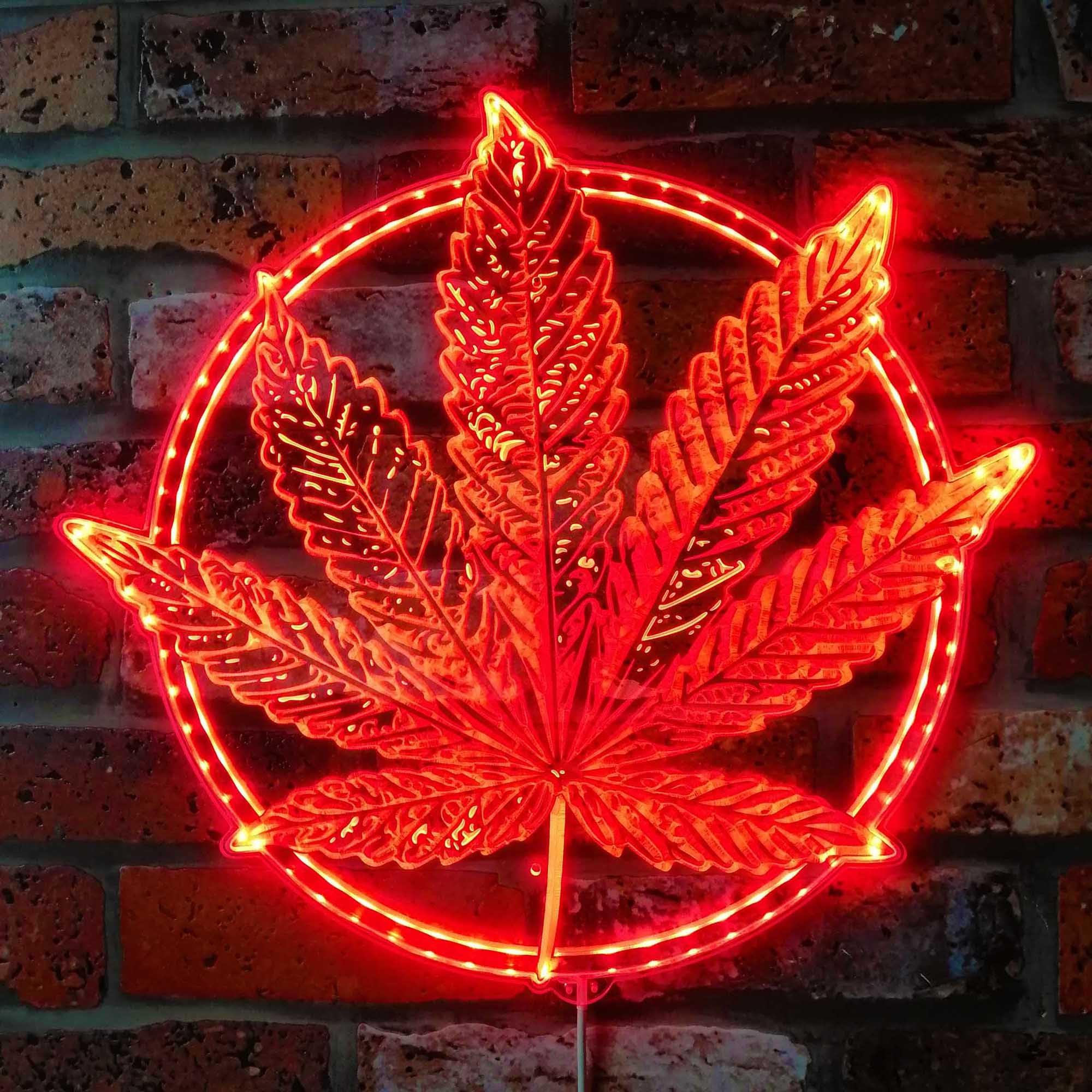 ADVPRO Insegna Luminosa LED RGB A Forma Di Foglia - Decorazione 3D Multicolore Con Oltre 200 Effetti E Controllo Da App - 3