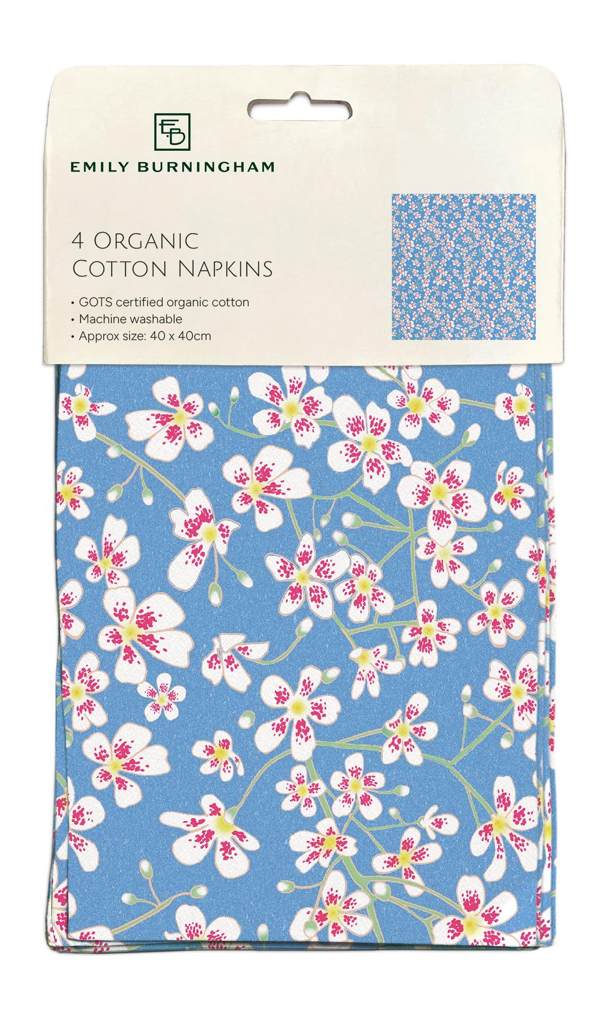Servilletas de tela Emily Burningham de algodón orgánico premium y diseño botánico exclusivo