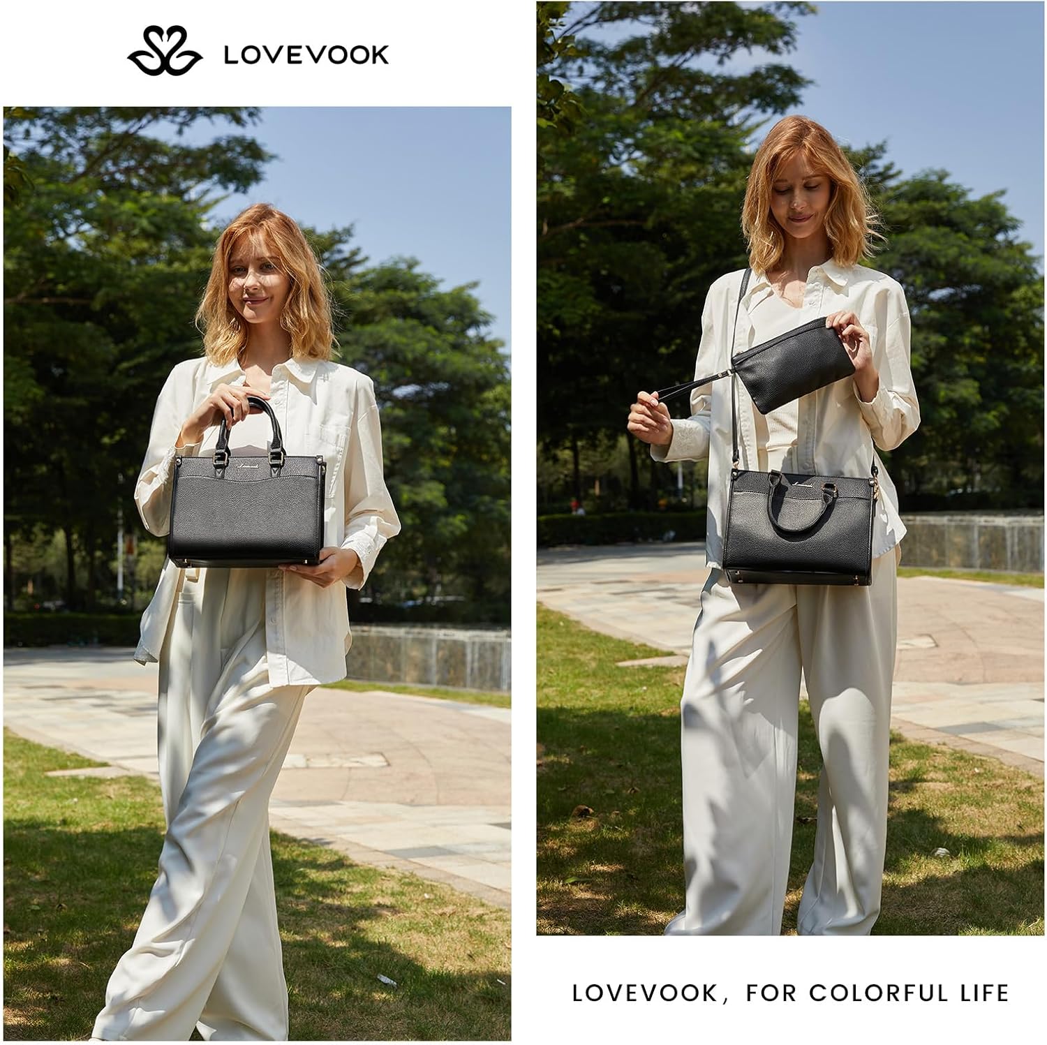 LOVEVOOK Purses and Handbags for Women,Stylish Tote Shoulder Satchel Bag PU Leather Crossbody Top Handle Bags with Zipper - Image 2