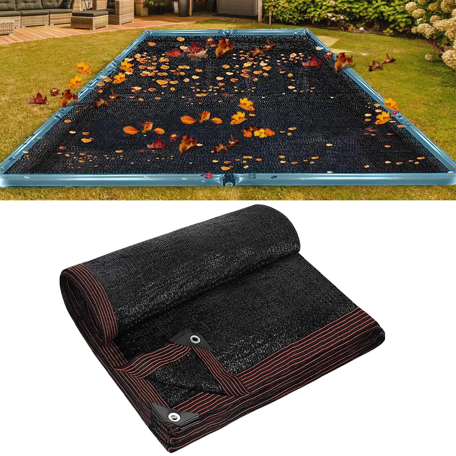 20 x 40 FT Pool Leaf Net Cover Thick Rectangle Leaf Netting for Inground and Above Ground Swimming Pools Cover with Reinforced Grommets Winter Above Ground Pool Screen Cover Catches Leaves, Twigs