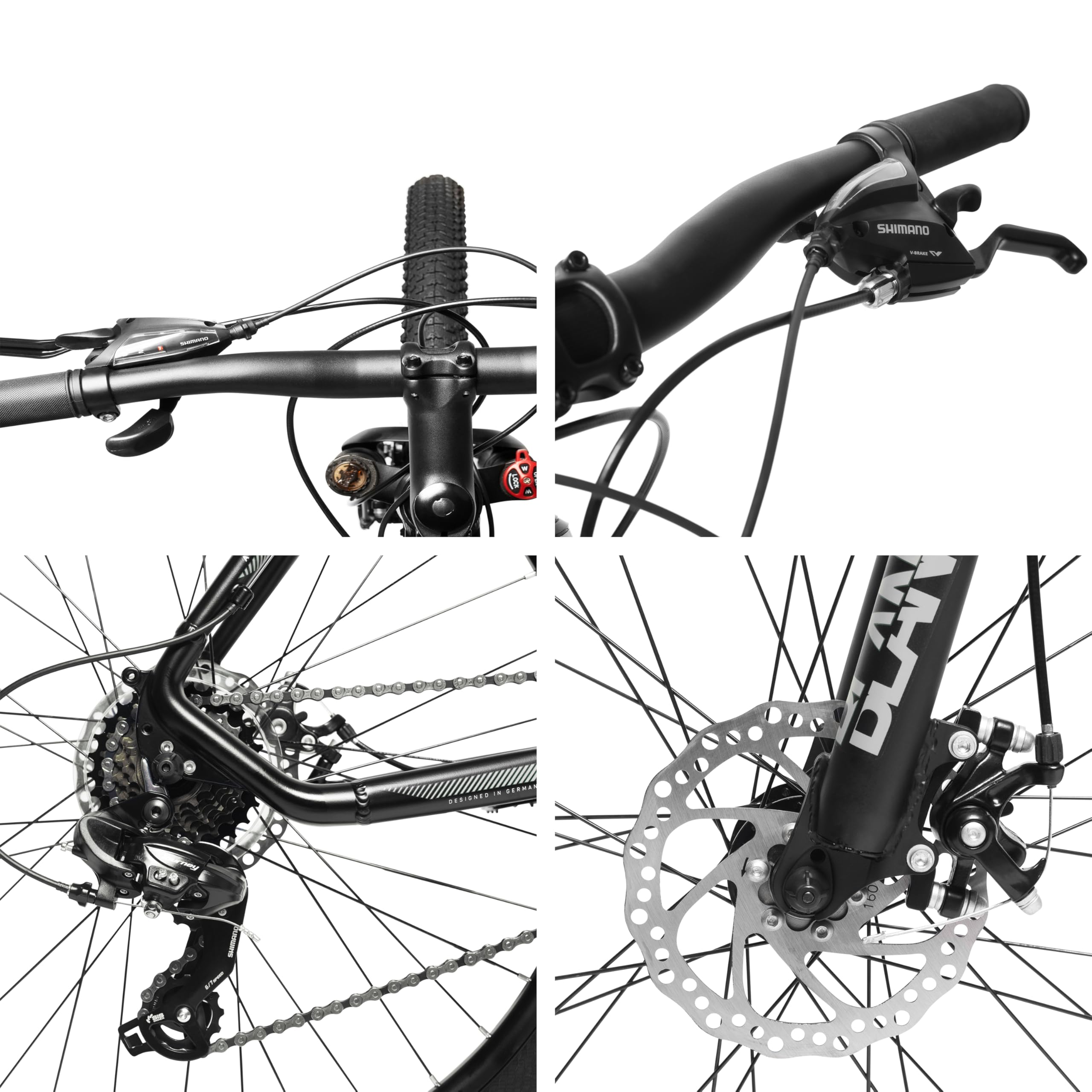Bergsteiger Makalu 26/29 Zoll Mountainbike Hardtail aus leichtem Aluminium | Sicherer Fahrspass ab 150 cm Groesse mit 21 Gang-Schaltung, Scheibenbremsen und Zoom Federgabel. Zu 90% vormontiert.