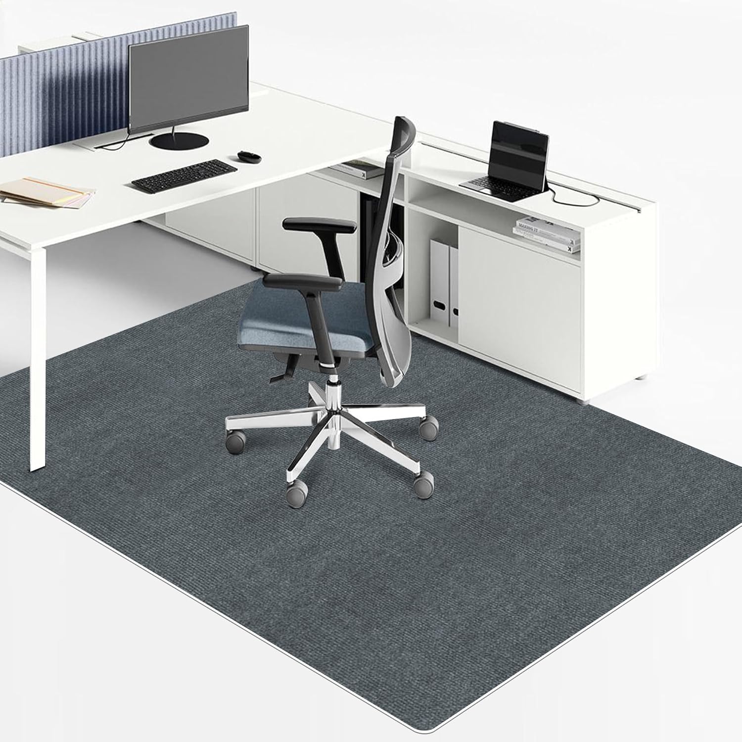 Office Chair Mat for Hardwood & Tile Floor,Home Carpet,Computer Gaming Chair Mat, Large Floor Protector Rug,Anti-Slip Waterproof Easy Glide Floor Mat,for Work,Multi (Dark Grey, 55“× 63”) 55“× 63” Dark Grey