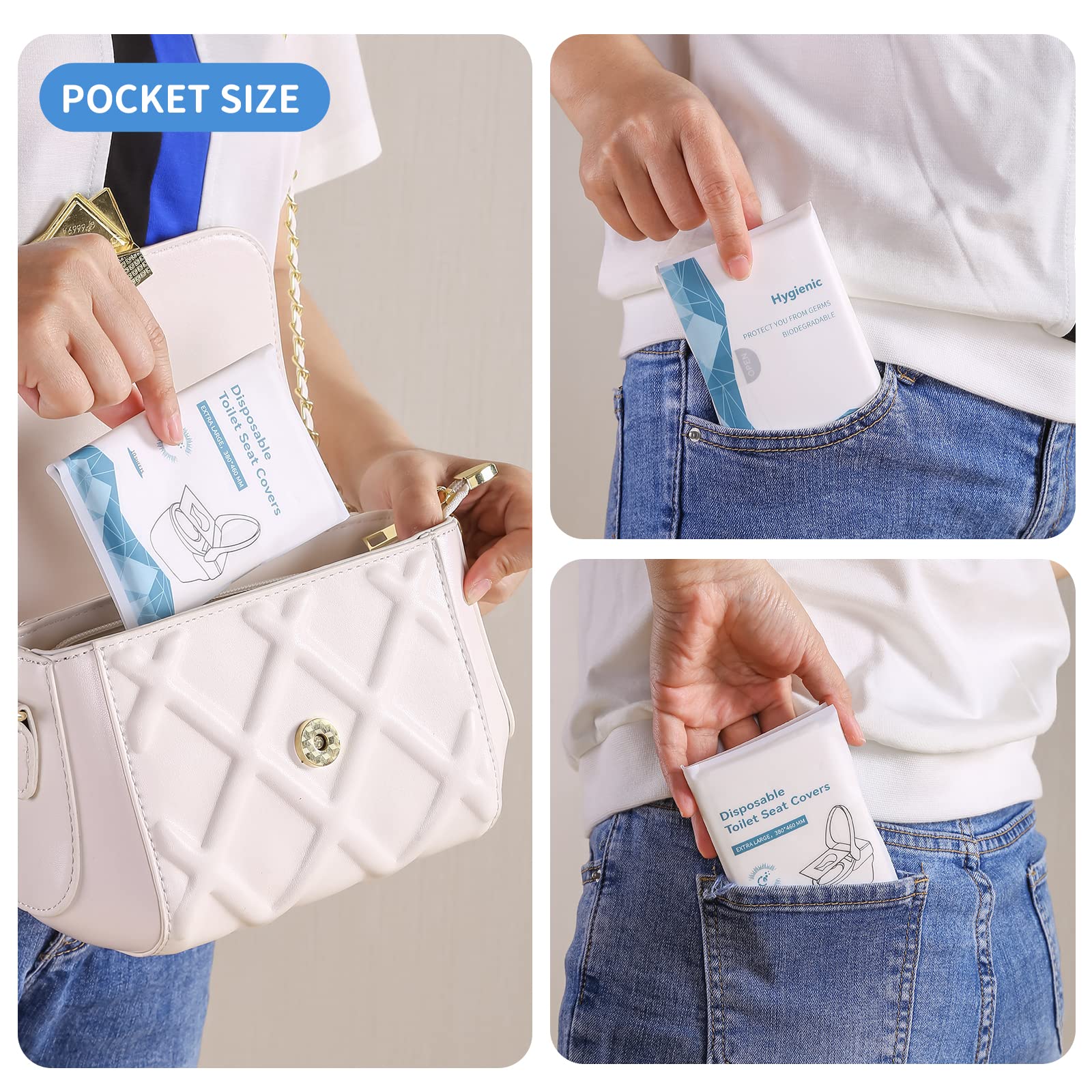 Produktbild von LooReady Toilettensitzbezüge – 100 % Spülbar, Extra Groß, Biologisch Abbaubar, 5 Einzeln Verpackte Pakete, Ideal Für Reisen & Hygiene