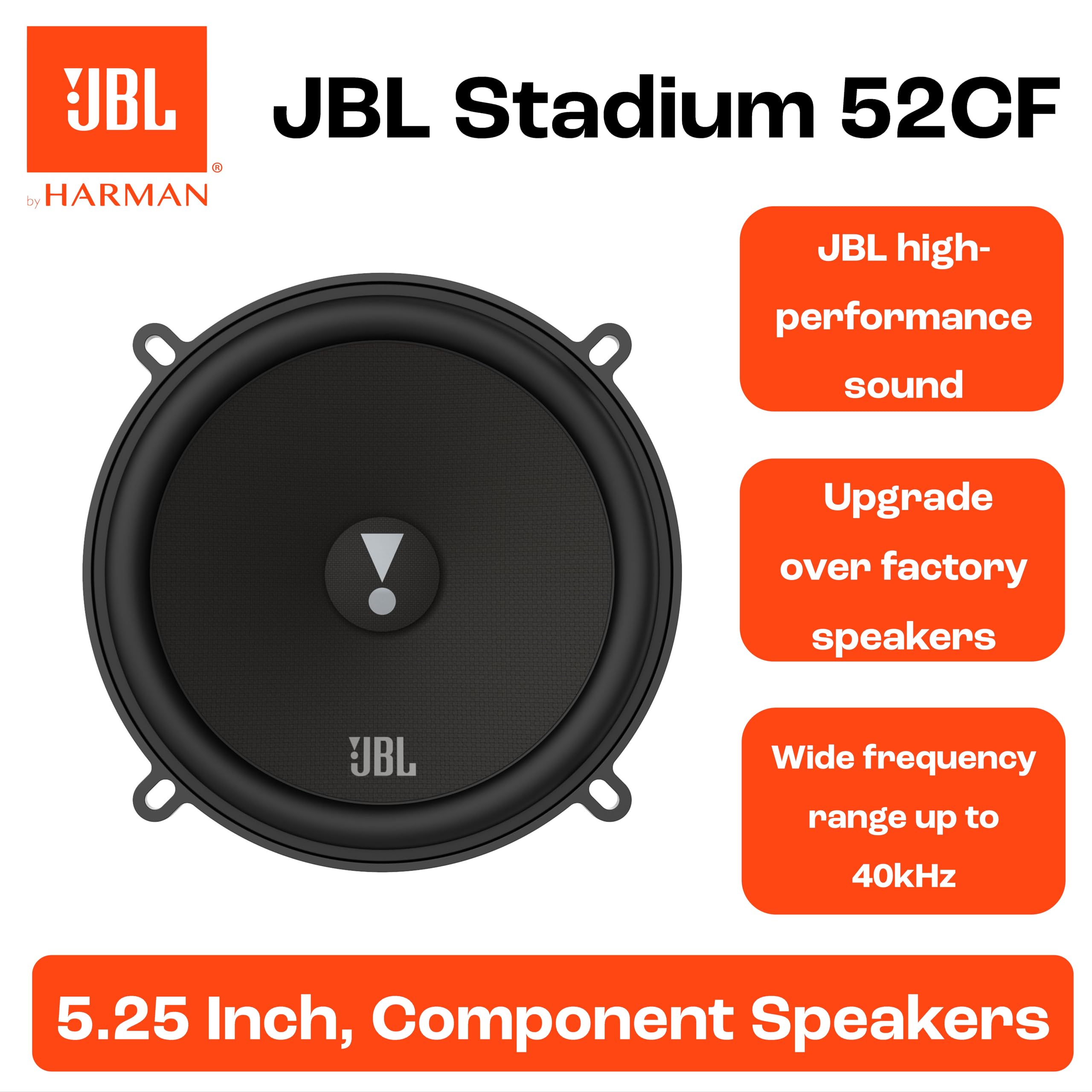 JBL Stadium 52CF Harman Kardon 2-drożny zestaw głośników samochodowych 13 cm - głośnik samochodowy system dźwiękowy komponentów 240 W - Echo Auto 133 mm z oddzielnymi przejściami i głośnikami