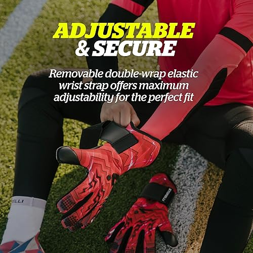 Miniatura 9 de Storelli Guantes de portero Lightning para jóvenes y adultos, corte negativo, látex prémium con lomo de dedos