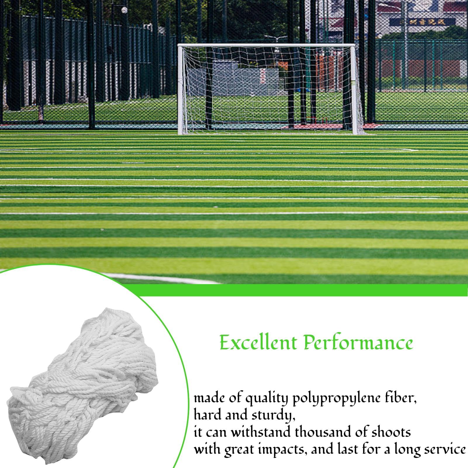 Soccer Goal Net, Football Net Soccer Netting Sports Soccer Replacement Goal Nets Full Size Football Goal Post Netting(6X4FT) - Image 2