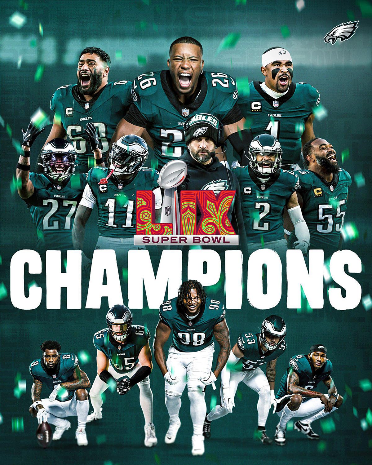 Eagles 5枚セット Amazon.com: SPORTSPHOTOSUSA 2024 2025 Philadelphia Eagles World