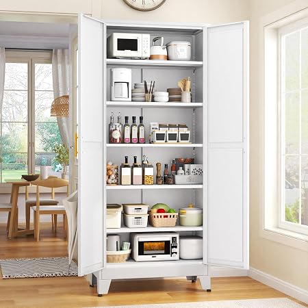 GAIOUS 75.2" Tall Metal Kitchen Pantry Storage Cabinets with 2