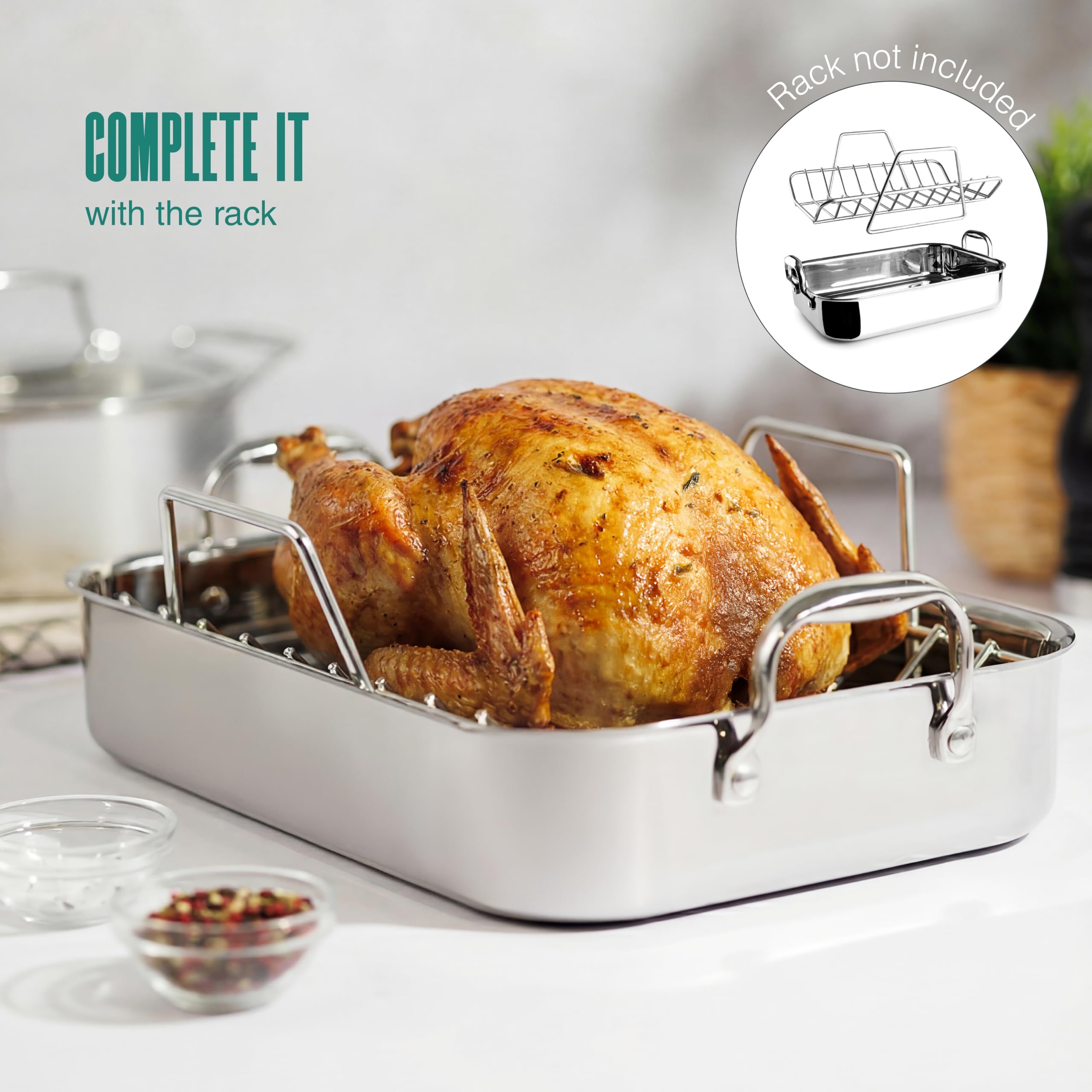 Lacor 60865.0-60865 - TriChef Bratform, 35 x 26 cm, 5 Liter, Edelsta... | Langlebiges Profi-Utensil; entwickelt für optimale Leistung und schnelle, unkomplizierte Reinigung in der Spülmaschine