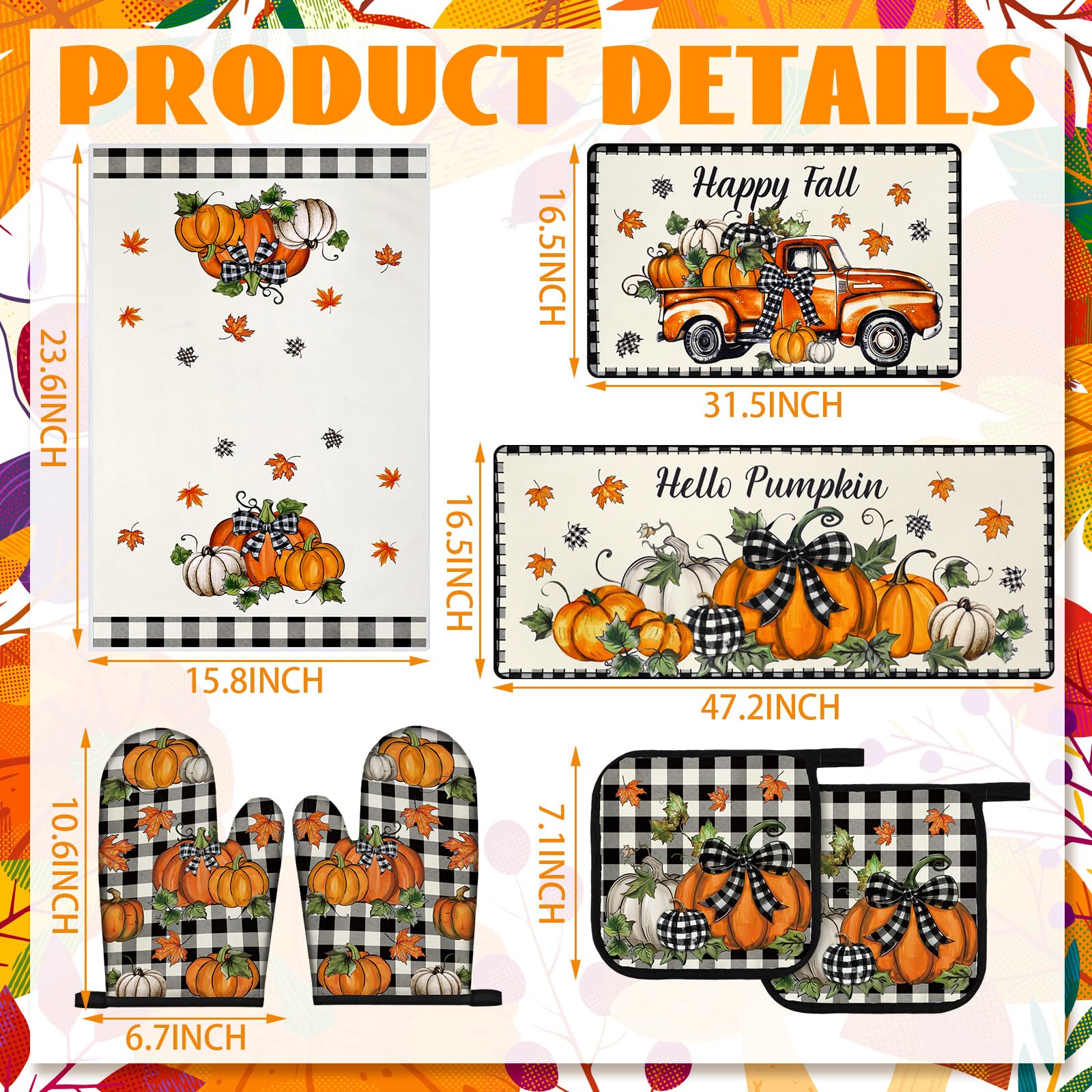 Fall Pumpkin Kitchen Decor Set - Cozy Cooking! -3