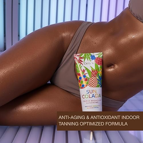 Miniatura 5 de Onyx Suncolada Loción bronceadora triple de piña - Bronceador para interiores y exteriores con extractos de frutas naturales, hidratante,