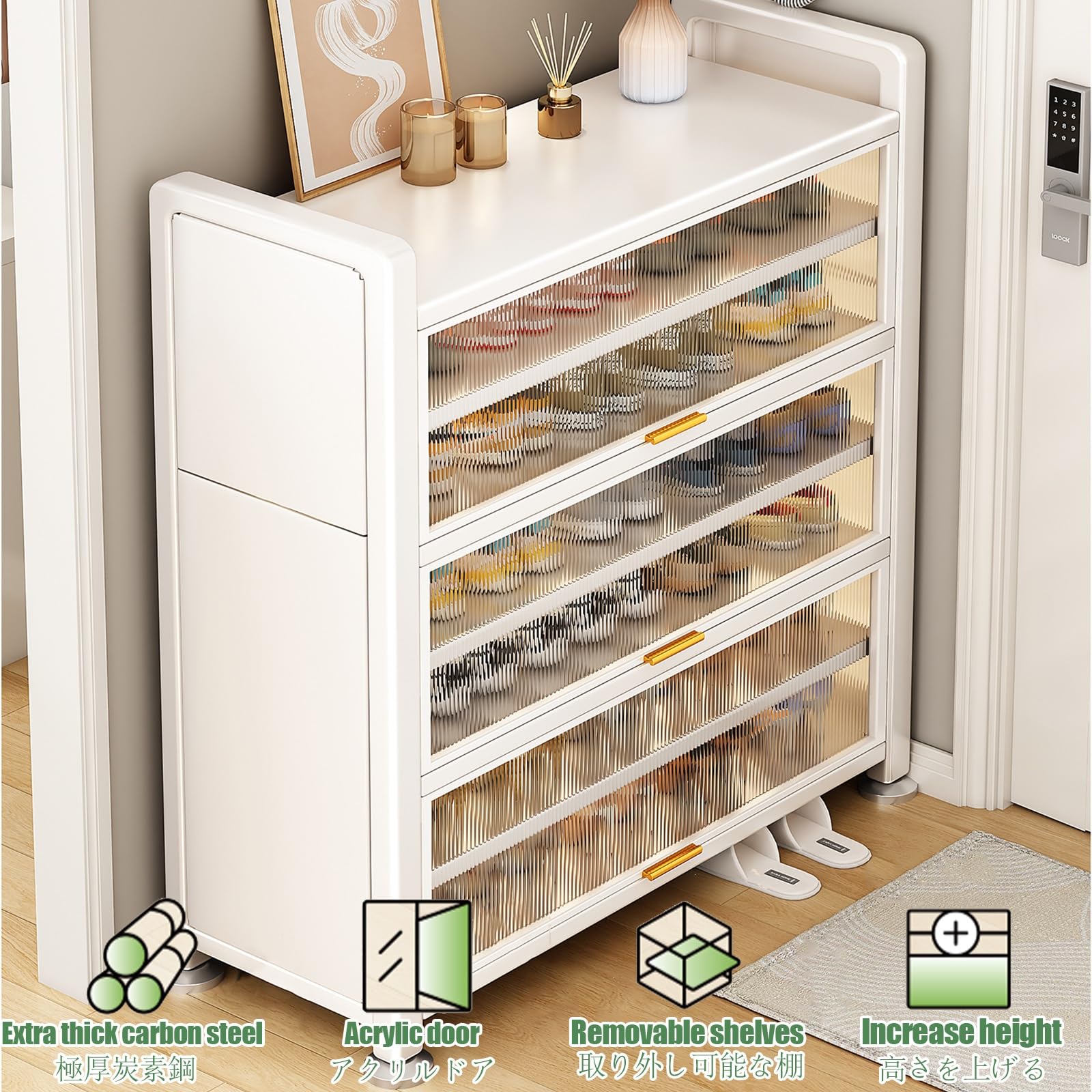 Zapatero Moderno Zapatero De Entrada Organizador De Zapatos Para Entrada Estante Apilable Para Zapatos Organizador De Zapateros Organizador De Almacenamiento Para Entrada(Gray,100*80*38CM)