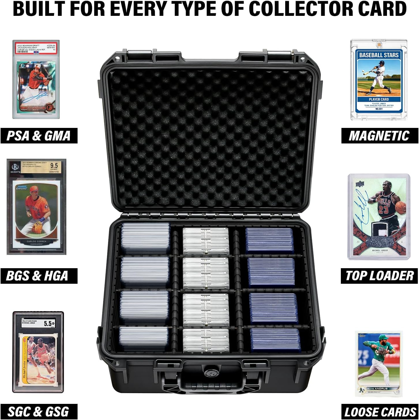 Graded Card Case Storage Box for Sports & Trading Cards