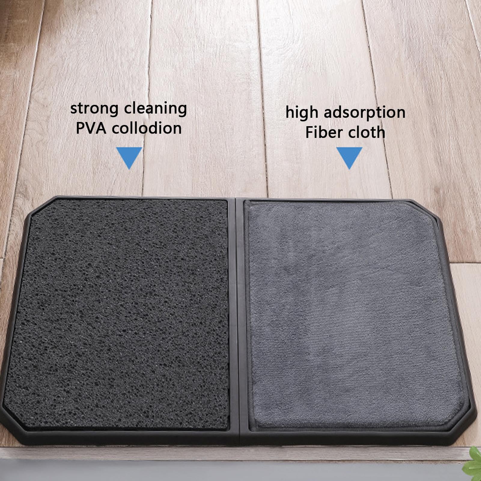 Paillasson universel – Base en caoutchouc robuste, poils doux, construction antidérapante, design portable et léger | Tapis de sol intérieur et extérieur, grattoir à chaussures de porte, bienvenue
