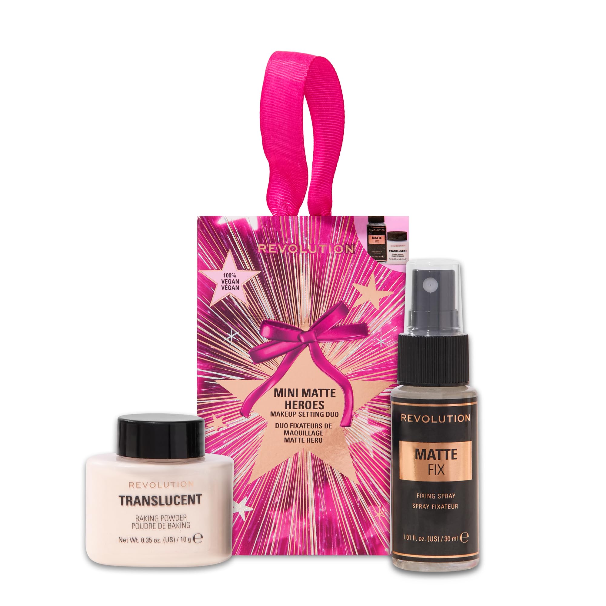 Revolution Mini Matte Hero's Makeup Setting Duo, Translucent Loose