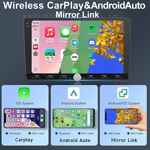Miniatura 2 de Radio estéreo inalámbrica para automóvil de 9 pulgadas, Android 15, Apple CarPlay, Android Auto, 9 pulgadas IPS 1280 x 720 pantalla táctil con GPS,