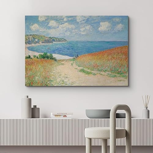 Miniatura 2 de wall26 Sendero a través del maíz en Pourville por Claude Monet Impresiones en lienzo giclée envueltas arte de pared de galería Estirado y enmarcado
