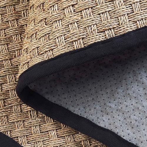 Vista 506 de SAFAVIEH Natural Fiber NF114A - Alfombra de hierba marina, tejido de canasta, con borde, para zonas de alto tráfico, sala de estar, dormitorio, 2