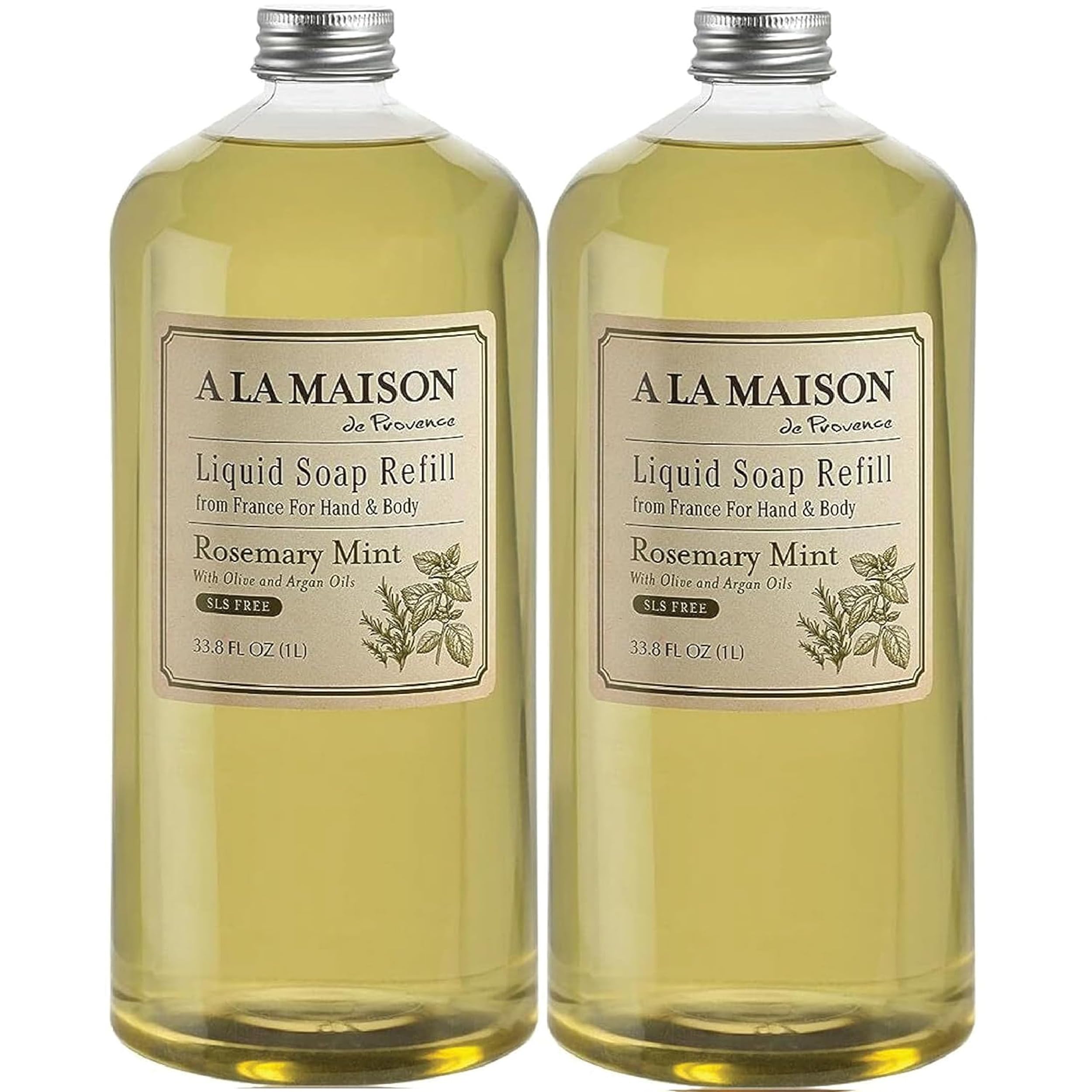 A LA MAISON French Liquid Hand Soap Refill Rosemary Mint - Natural Hand Wash Made with Essential Oils