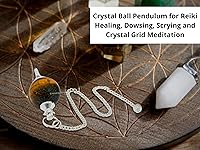 Vista 19 de Amazing Gemstone Carnelian Crystal Ball Pendulum for Divination - Dowsing Pendulum Necklace with Chain and Quartz Bead for Reiki Healing and Crystal