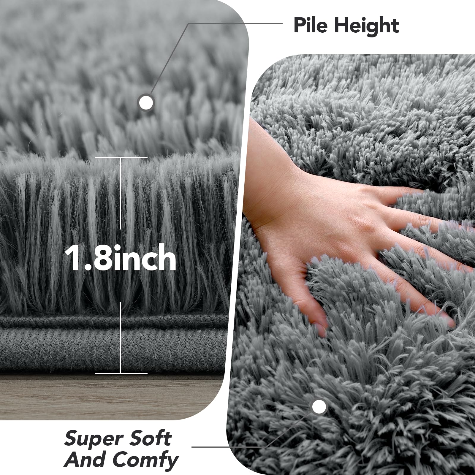 Amazon.com: 5x8 Grey Rug for Living Room: Fluffy Area Rugs for