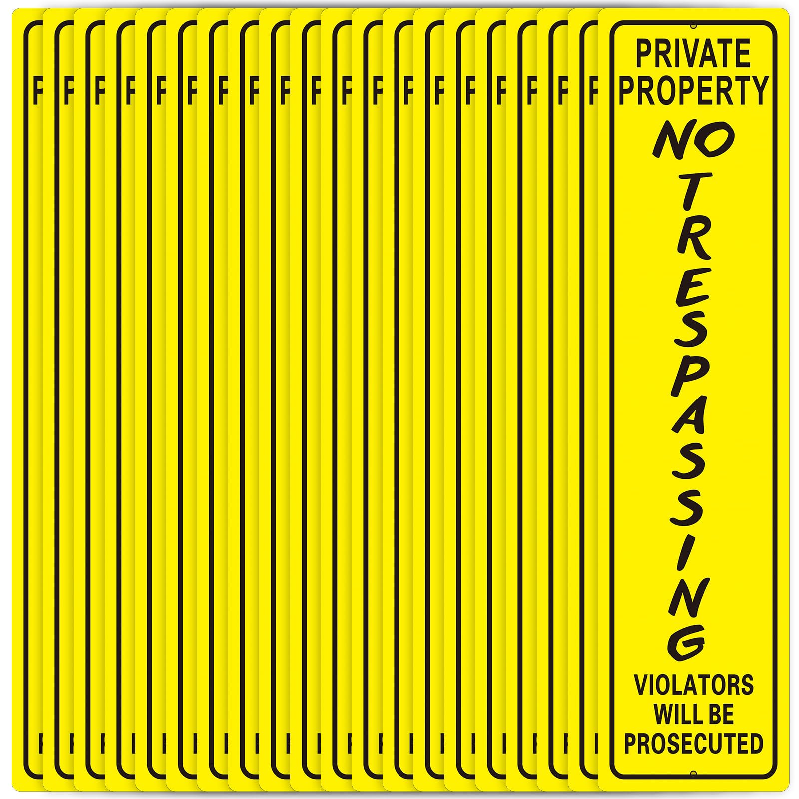 Yaocom 20 letreros de propiedad privada con texto en inglés "No Trespassing