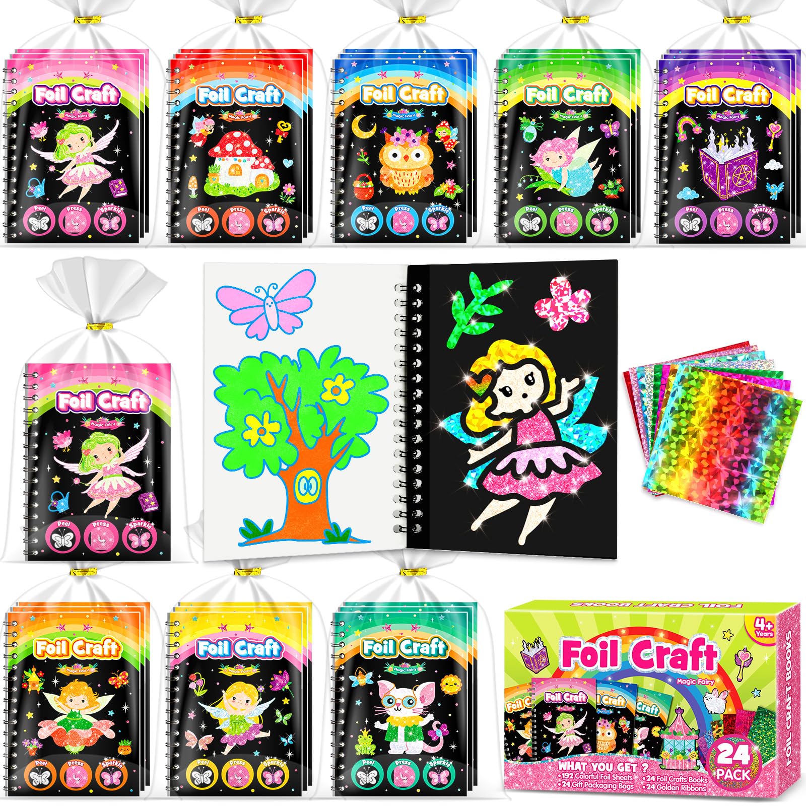LIKYMO Foil Art - Party Bag Fillers for Kids, Foil Craft Books, No Mess Art and Craft for Kids, DIY Creative Activity, Travel Toys, Girls Boys Gifts for Ages 4-9 (Sprite) — image 1
