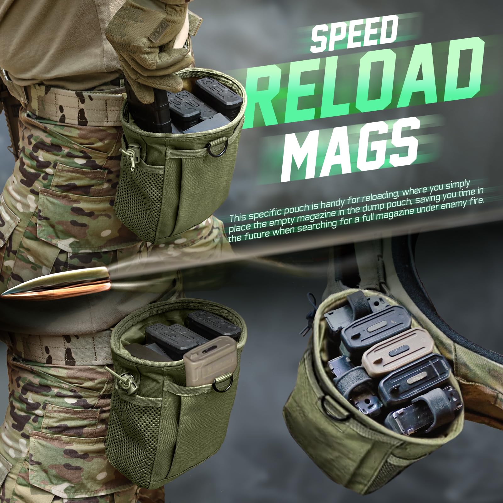 Amazon.co.jp: (Army Green) - Livans Tactical Molle Dump Pouch