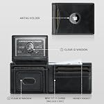 Portefeuille Slim avec porte-radar : Portefeuilles minimalistes avec 2 ID Fenêtre Air tag Wallet avec Poche en espèces - RFID Titulaire de carte de crédit en cuir - Cadeau pour le Père Maris Boyfriend à l'anniversaire pour homme