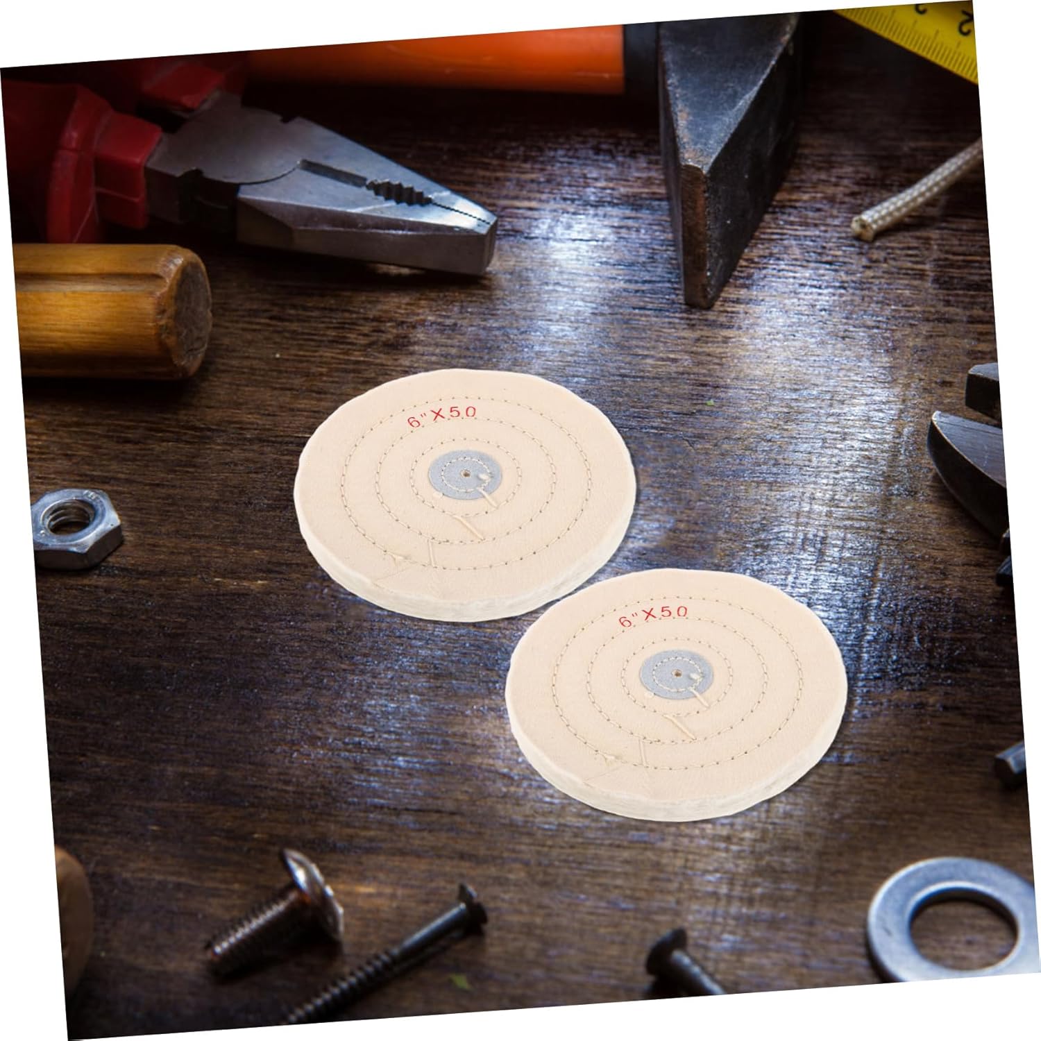 NUOBESTY 5pcs Rotary Tool Polishing Wheel Kit Cotton Polishing Wheels for Car Metal Mirror Finish