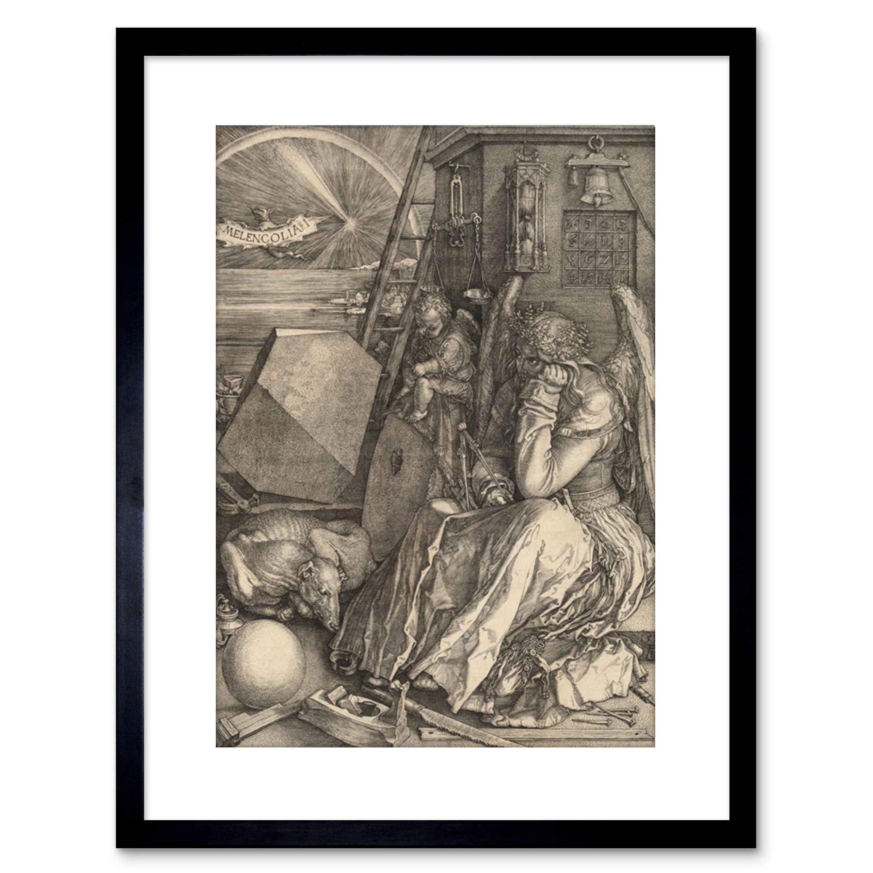 Wee Blue Coo PAINTING ALBRECHT DURER GERMAN MELENCOLIA OLD FRAMED PRINT F97X2654