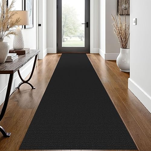 Vista 17 de EARTHALL - Tapete tejido lavable con parte trasera de goma, tapete trenzado de algodón antideslizante para interiores para entrada, pasillo, cocina