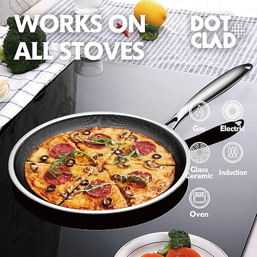 Miniatura 5 de Sartén para crepas, sartén híbrida antiadherente para crepes, sartén plana de 10 pulgadas para panqueques, sartén antiadherente para tortilla Tawa