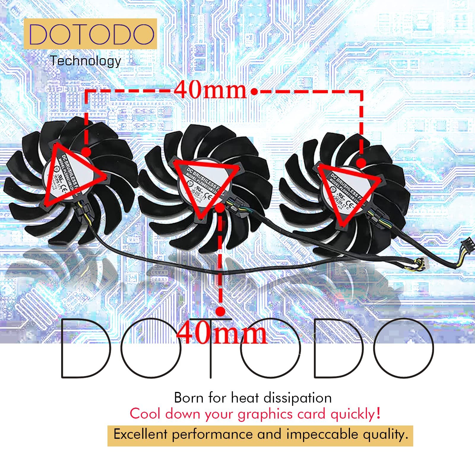 Tarjeta gráfica de 85 mm PLD09210B12HH 12V 0.40A Refrigeración Ventilador para MSI GeForce RTX 3070 3080 3090 VENTUS 3X GAMING Ventilador de refrigeración de tarjeta gráfica (Fan-ABC)