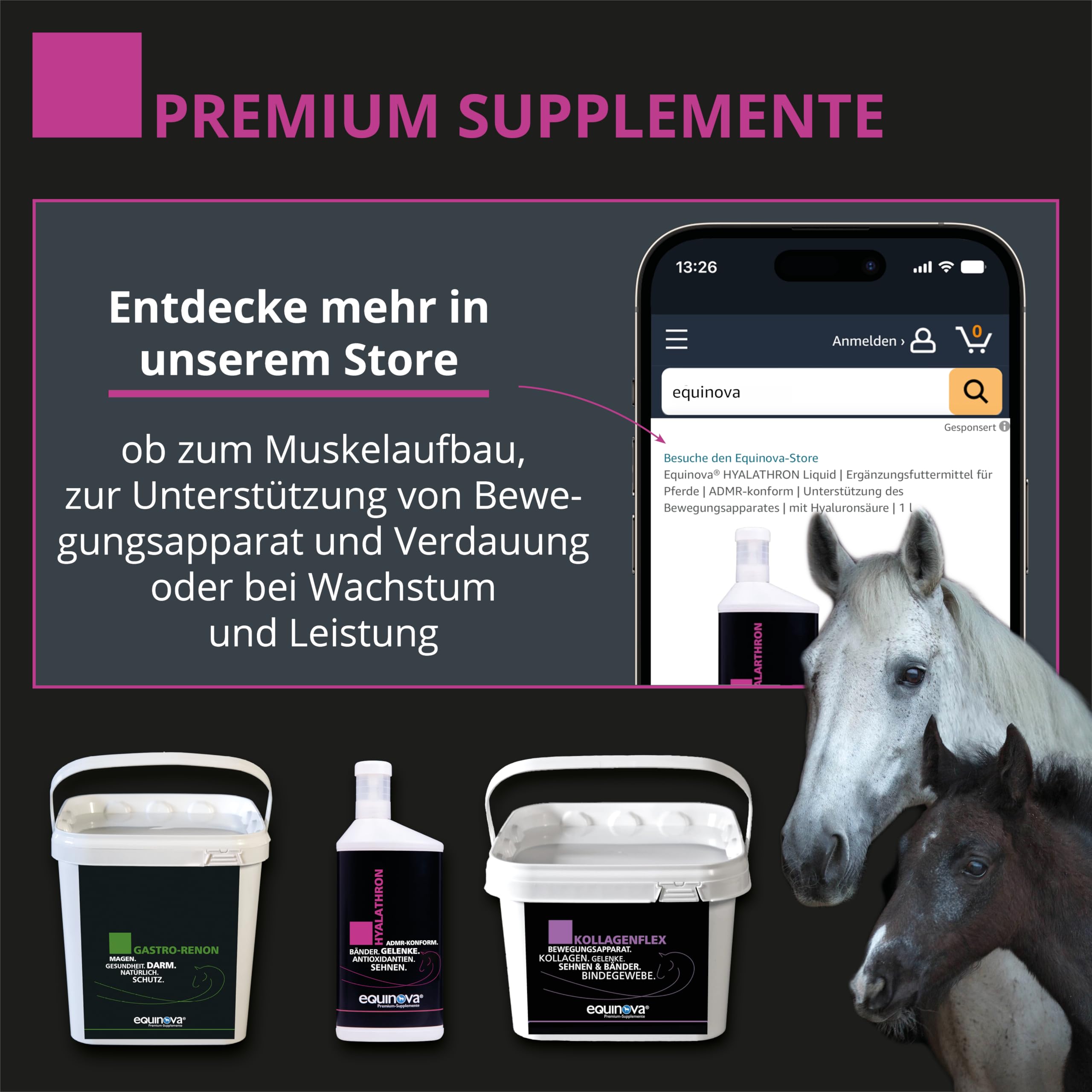 HYALATHRON Liquid 1l – ADMR-konform - Bewegungsapparat – Hyaluronsäure, Chondroitinsulfat, Mangan – Ergänzungsfuttermittel