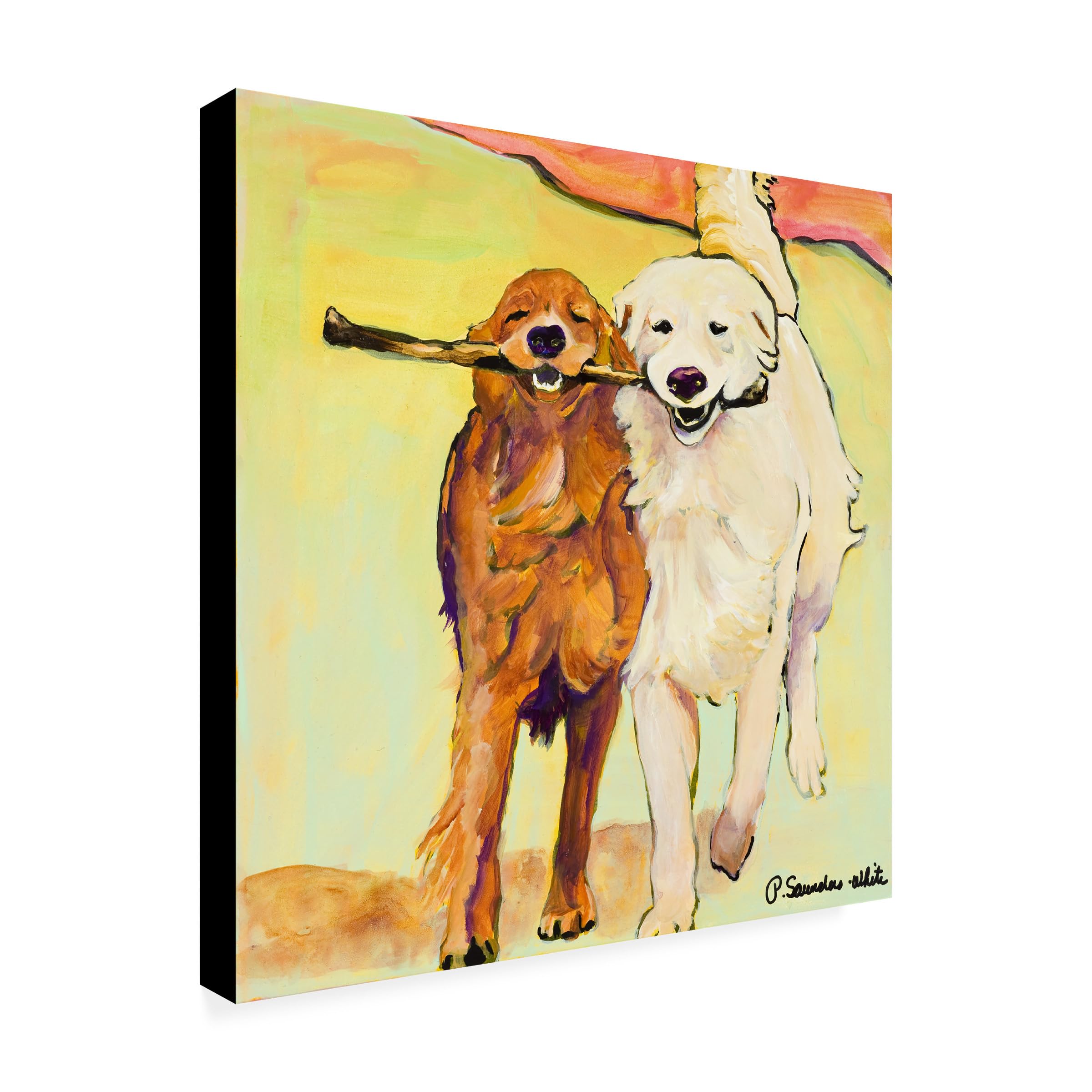 Wrapped Canvas Wall Art - Pat Saunders-White Stick with Me Wall Art for Living Room Bedroom or Office
