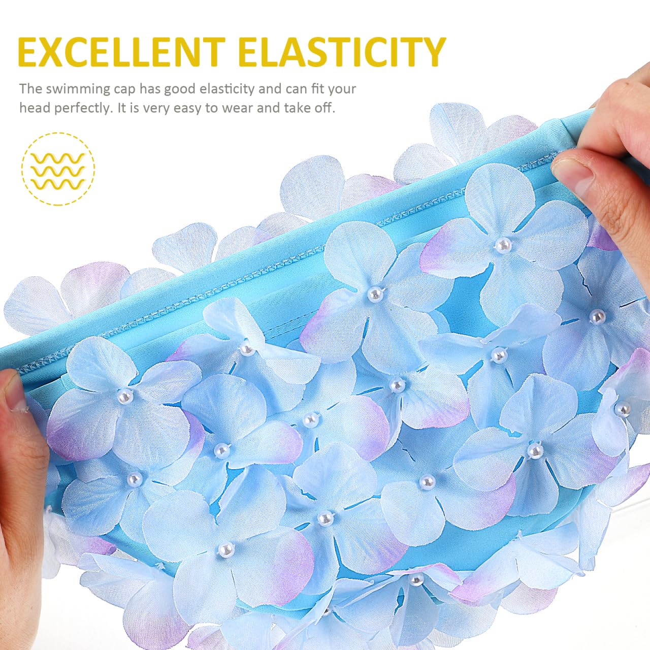 IMIKEYA Bonnet de bain à fleurs : bonnet de bain confortable bonnet de bain chapeau de bain respirant bonnet de bain pétale bonnet de bain pour femme