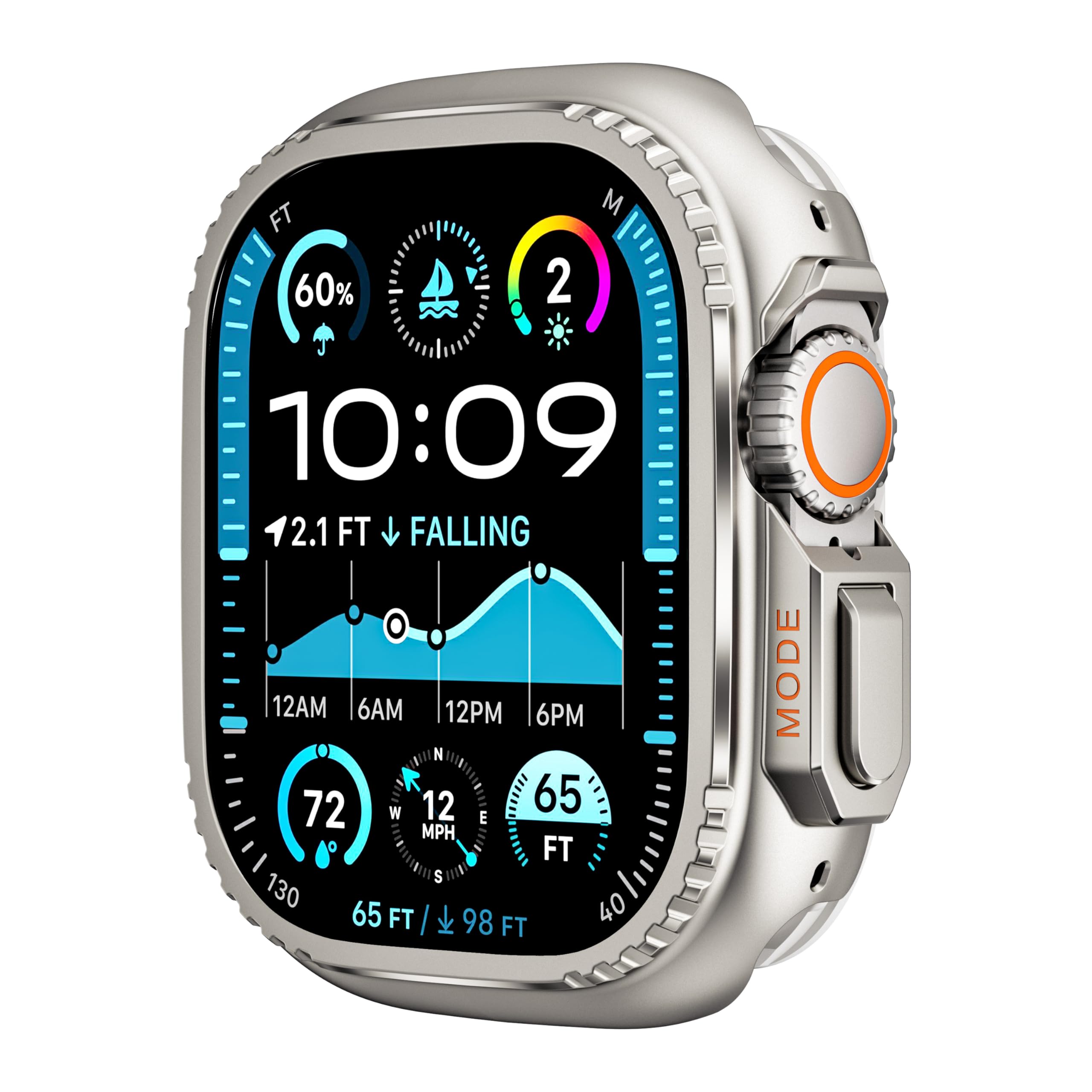 VeveXiao 2 in 1 Metal Rugged Case for Apple Watch Ultra 49mm, Aluminum Shockproof Protective Bumper Cover