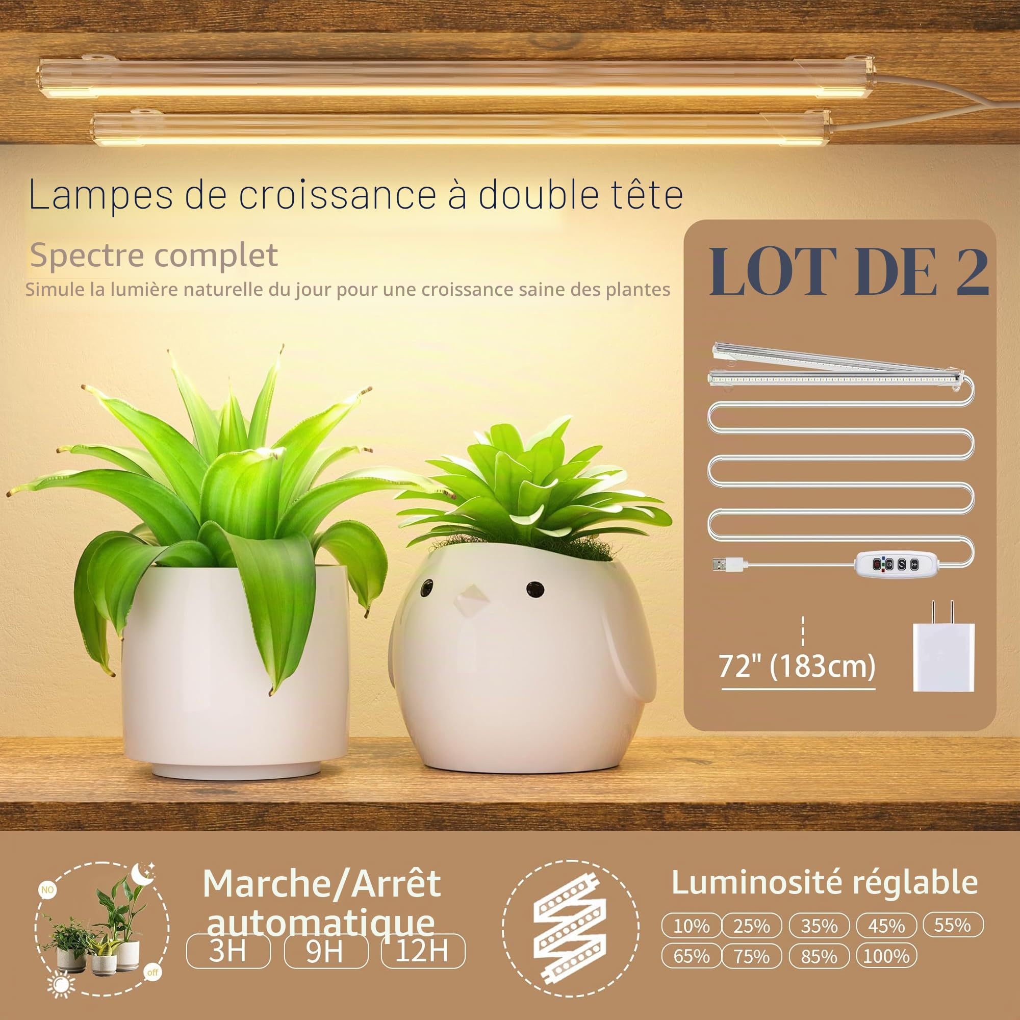 BACEKOLL Support pour plantes d'intérieur en métal Étagère haute à 6 niveaux Lampes de croissance Presentoir en demi-lune Support pour salon et terrasse - Blanc