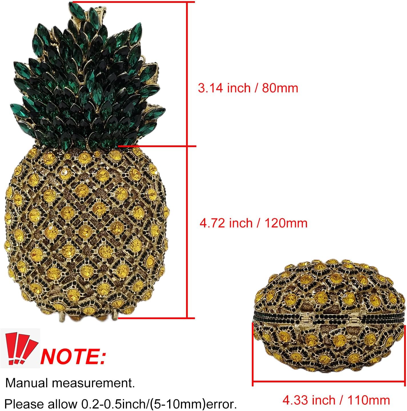 Cute Pineapple Crystal Clutches Purses Diamond Evening Bags for Women prom Party Rhinestones Handbags