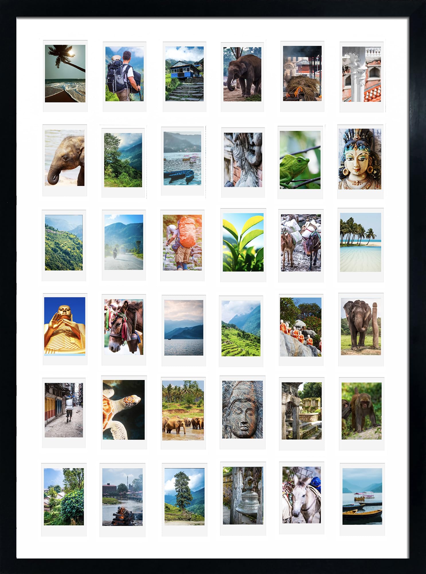 pf+a Perspex Window Instax Mini Multi Photo Frame For 36 Photos - Black A2 Multi Instax Mini Picture Frame