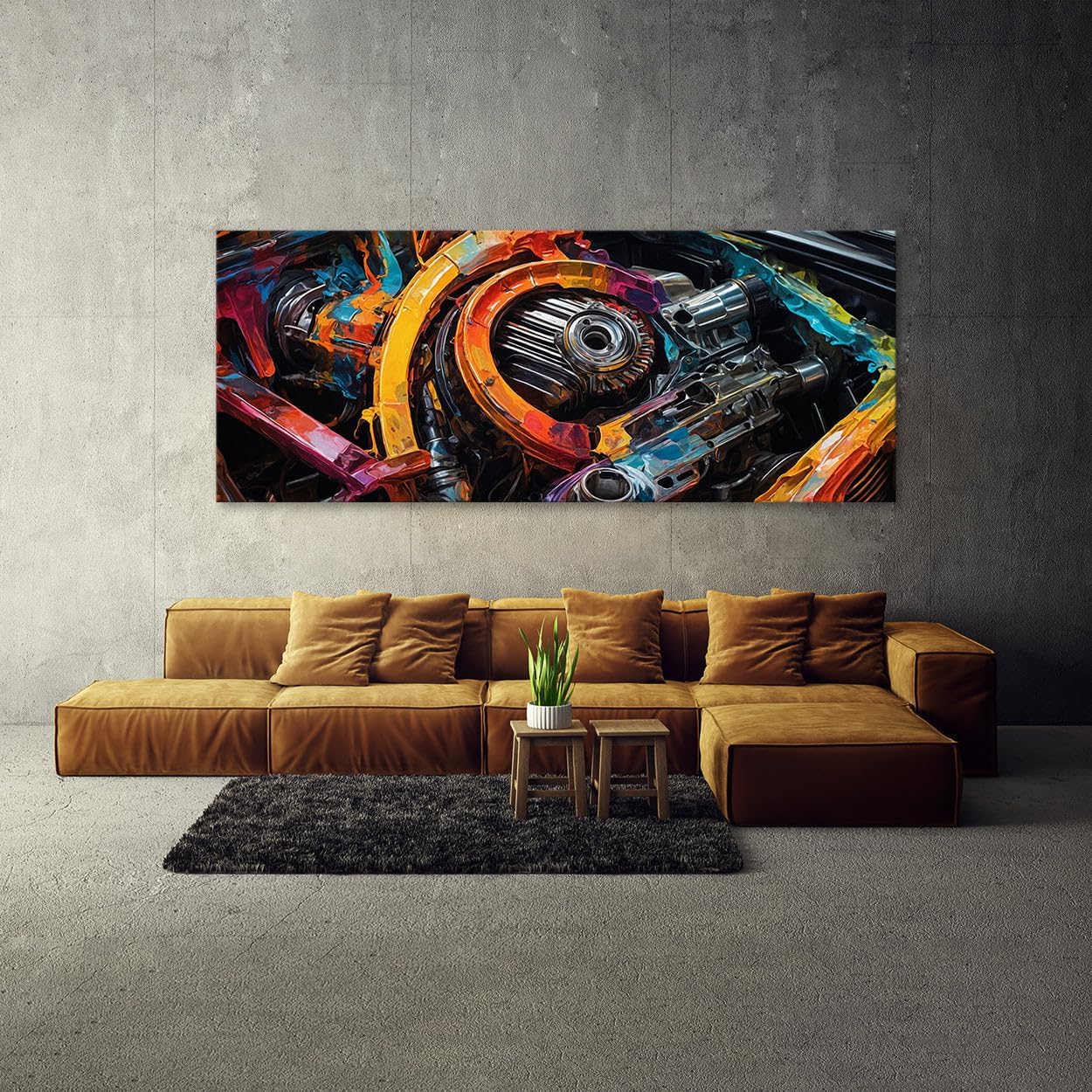 Sense Canvas Automotive Parade Nostalgia 33 Canvas Art - Home Decor Wall Art Print Poster Painting Large 40x16 / 0.75"