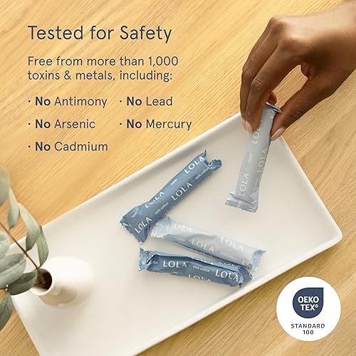 Miniatura 3 de LOLA Tampones de algodón 100% orgánico, 8 unidades - Tampones regulares, productos de higiene femenina de período, productos aprobados por la HSA