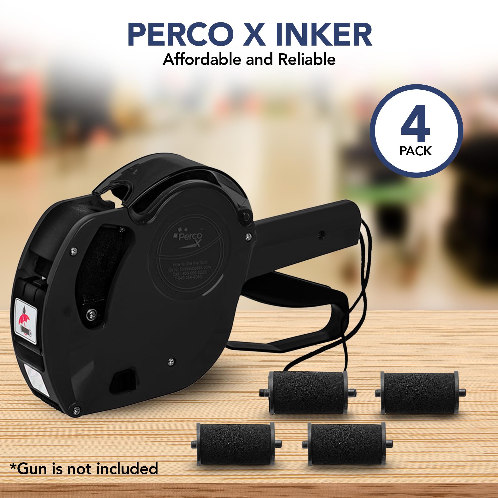 Perco - Rotolo di inchiostro per etichettatrici Perco X, confezione da 4