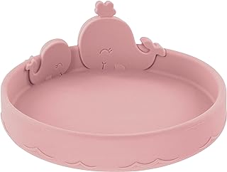 Nuby Animal Friend Silicone Round Plate - Toddler Plate - 6+ Months - Pink Whale Plate